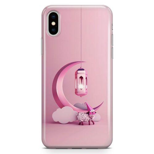 Apple iPhone XS Kılıf Pembe Süsler Arka Kapak Koruma Desenli Full Koruyucu