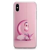 Apple iPhone XS Kılıf Pembe Süsler Arka Kapak Koruma Desenli Full Koruyucu