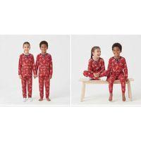 6/14 Yaş Ekose Ayıcık Baskılı Pamuk Penye Çocuk Pijama Takımı