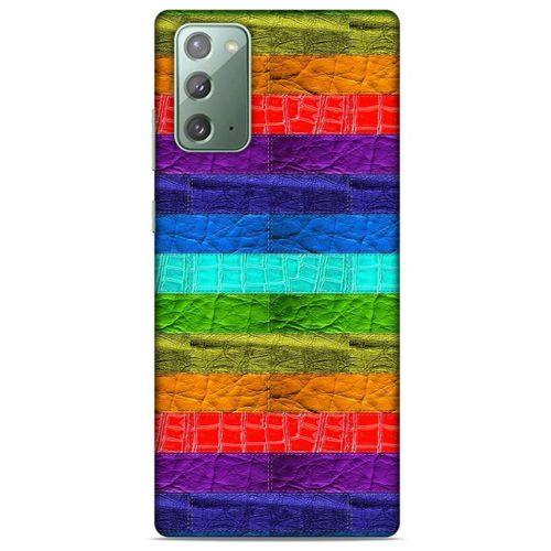 Samsung Galaxy Note 20 Kılıf Patchwork (38) Neo Hybrid Kılıf Yeşil Kırmızı Mor