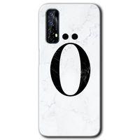 MRCİLETİSİM Realme 7 Kılıf HD Desen Baskılı Arka Kapak + Temperli Cam - Beyaz Mermer Desenli Ö Harfi