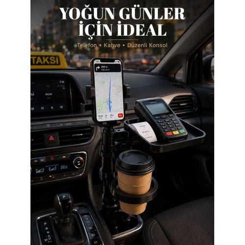 Telefon Tutuculu Araç Bardaklık Organizeri Pratik Saklama Çözümü