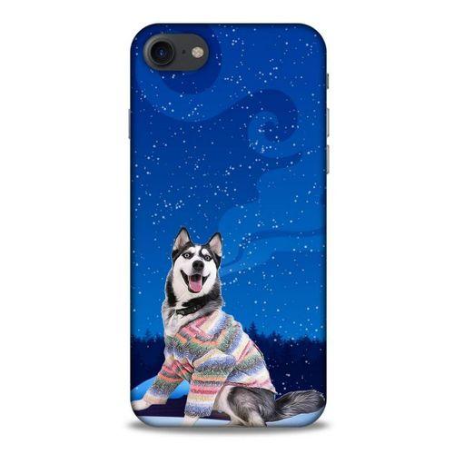 Apple Iphone 8 Kılıf Köpek Kıyafetleri (45) Liquid Air Kılıf Husky Renkli Süveter