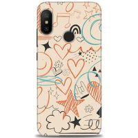 Xiaomi Mi A2 Lite Kılıf HD Baskılı Kılıf - Notalar Turuncu + Tam Ekran Koruyucu