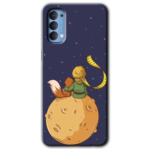 MRCİLETİSİM Oppo Reno 4 Kılıf HD Desen Baskılı Arka Kapak + Temperli Cam - Küçük Prens