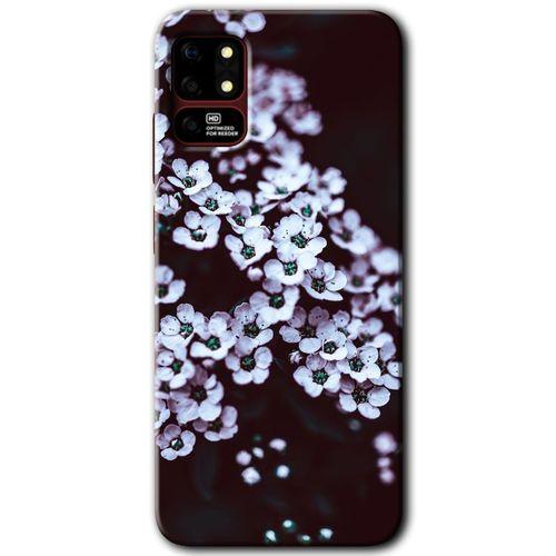 Reeder S19 Max Kılıf HD Desen Baskılı Arka Kapak - Beyaz Çiçek