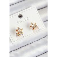 Pirinç Zirkon Taşlı Yıldız Model Gold Renk Çocuk Küpe