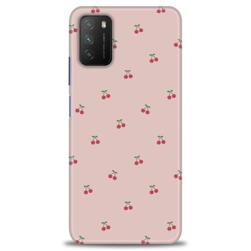 Xiaomi Poco M3 Kılıf HD Baskılı Kılıf - Kirazlar + Tam Ekran Koruyucu