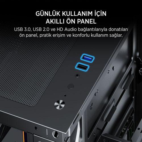 JAMES DONKEY STARK S801 7X ARGB 650W GAMING CASE BLACK