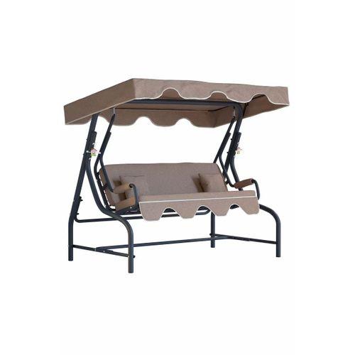 Yekta Bahçe Salıncağı 3 Kişilik Gölgelikli Salıncak 200 Cm Urla