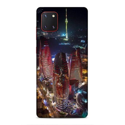 Samsung Galaxy Note 10 Lite Uyumlu Kılıf Azarbaijan (33) Hybrid Kılıf Kuleler Gece