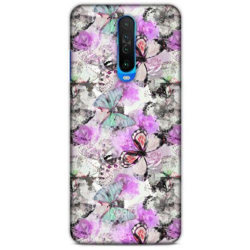 Xiaomi Redmi K30 Kılıf Kelebek Etkisi (15) Antişok Kılıf Mor Beyaz