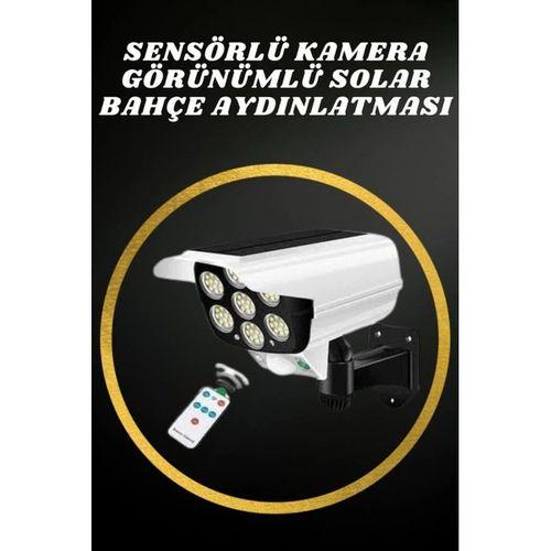 Solar Lamba Kamera Görünümlü Duvar Lambası Dönebilen Bahçe Aydınlatması