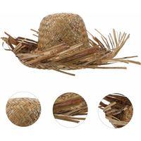 Tropikal Parti Natural Hasır Şapka