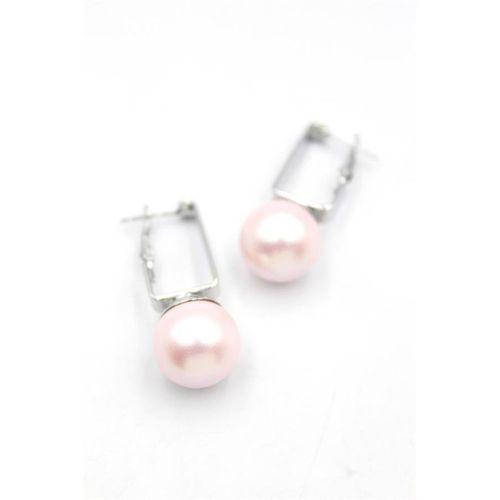 İncili Küpe - Pembe