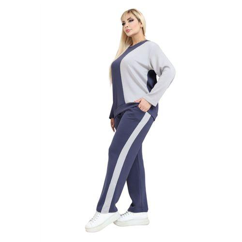 Melsay Butik Lacivert Grimelanj Renk Bloklu Modal Kadın Eşofman Takımı