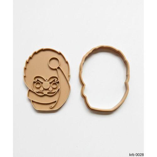 Yuvarlak Cerceveli Noel Baba Hamur Sekillendirici Kalip Kurabiye ve Hamur Kesici Seti