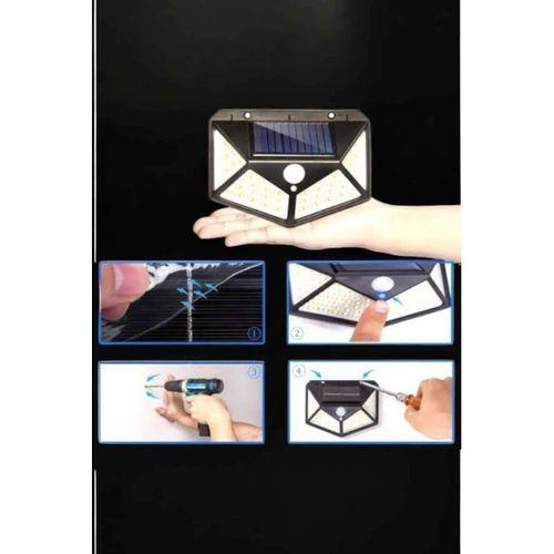 Güneş Enerjili Bahçe Aydınlatma Lambası Solar 100 Led Lamba