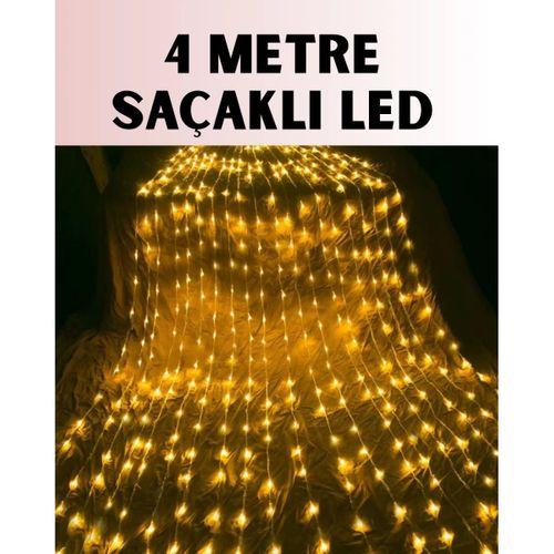 4 Metre Icicle Şelale Led Yılbaşı Perde Işık Sıcak Ambiyans