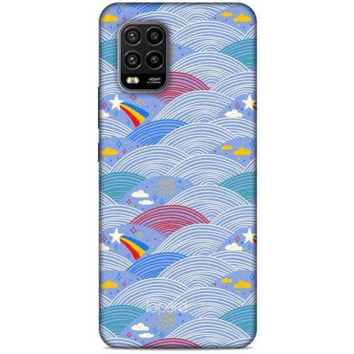 Xiaomi Mi 10 Lite Kılıf Pastel Renkler (2) Kabı Mor Beyaz