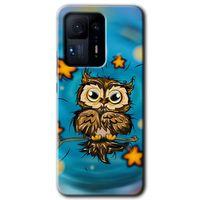 Mi Mix 4 Kılıf HD Desen Baskılı Arka Kapak - Owl Bird Stars + Kırılmaz Cam