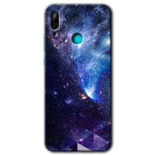 Huawei P smart 2019 Kılıf Baskılı Kapak - Galaksi + 5D Tam Kaplayan Cam