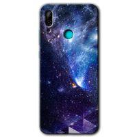 Huawei P smart 2019 Kılıf Baskılı Kapak - Galaksi + 5D Tam Kaplayan Cam