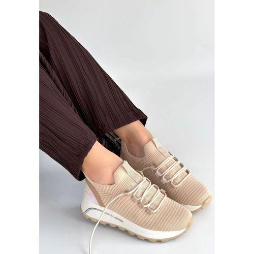 Feort Bej Triko Bağcıklı Spor Ayakkabı