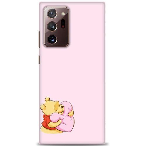 Samsung Galaxy Note 20 Kılıf HD Baskılı Kılıf - Winnie the Pooh Kalpli + Tam Ekran Koruyucu