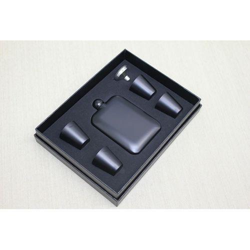 4 Shot Bardaklı Matara Seti Siyah