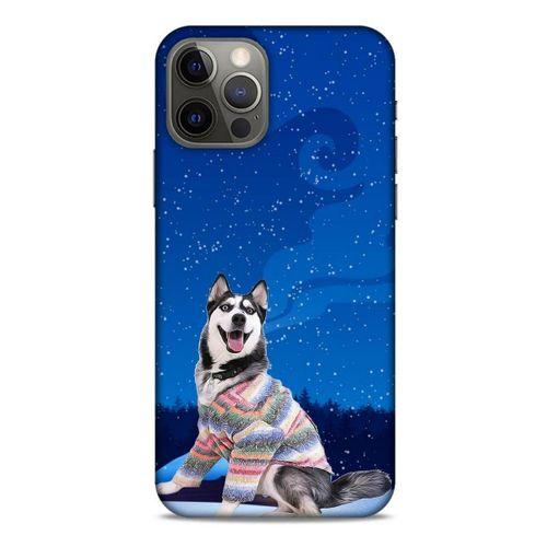 Apple iPhone 12 Pro Kılıf Köpek Kıyafetleri (45) Liquid Air Kılıf Husky Renkli Süveter