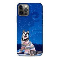 Apple iPhone 12 Pro Kılıf Köpek Kıyafetleri (45) Liquid Air Kılıf Husky Renkli Süveter