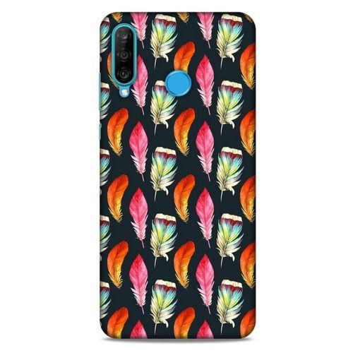 Huawei P30 Lite Kılıf Desenli Özel Seri Tüyler (49) Ultra Silikon Kılıf