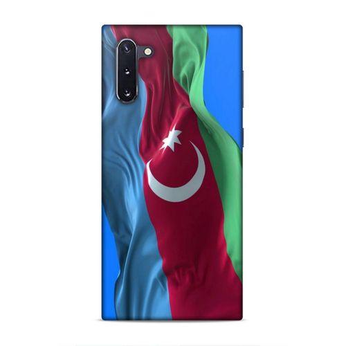 Samsung Galaxy Note 10 Uyumlu Kılıf Azarbaijan (6) Silikon Kılıf Dalgalanan Bayrak