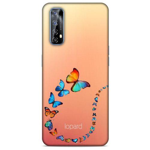Huawei P Smart 2021 Kılıf Kelebek Etkisi (47) Crystal Flex Kılıf Fuşya Sarı