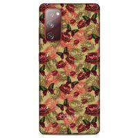 Samsung Galaxy S20 Fe Kılıf Kelebek Etkisi (39) Liquid Crystal Kılıf Turuncu Yeşil