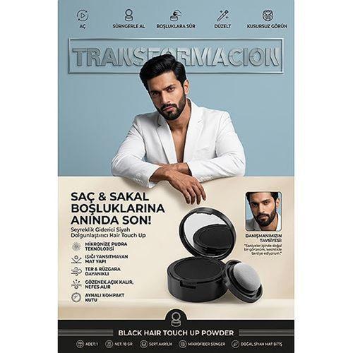 SİYAH Saç Sakal Kapatıcı  KREM Pudra Seyreklik Giderici  Dolgunlaştırıcı Hair Touch Up 723608