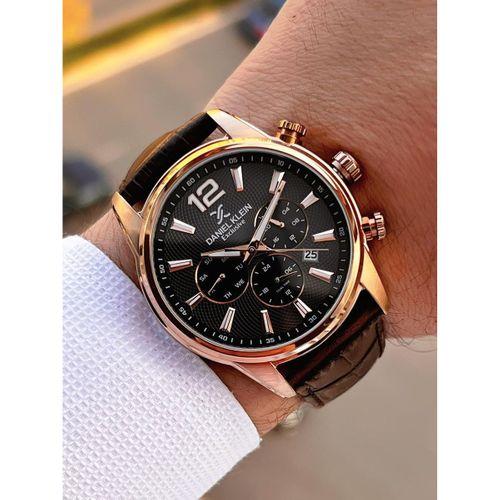 Daniel Klein Deri Kordon İç Kadran Fonksiyonları Aktif 3 Atm Suya Dayanıklı Erkek Kol Saati E14063-4