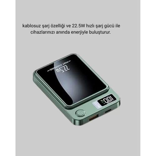 Magsafe Powerbank 22.5w Hızlı Şarjlı Ve Kompakt Kablosuz Şarj Cihazı