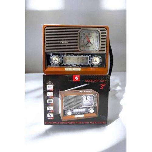 Ahşap Görünümlü Retro Bluetooth Radyo USB,AUX Ve SD Kart Girişli
