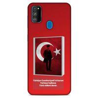 Samsung Galaxy M30s Kılıf Atatürk (4) Koruma Kılıfı Kırmızı