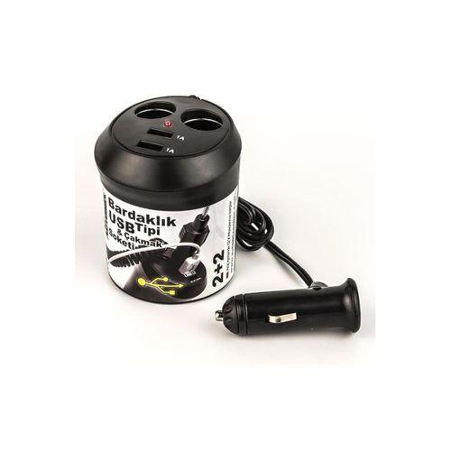 Bardaklik Tipi Usb Ve Çakmak Soketi 12v
