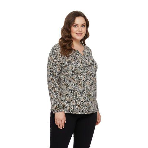 Kadın V Yaka Modelli Baskılı Bluz BGL-ST05106