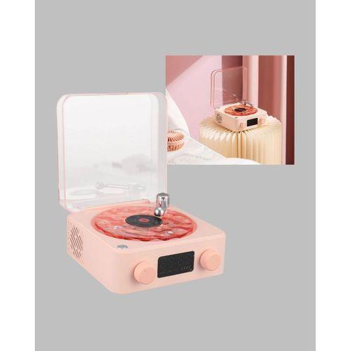 Retro Bluetooth Hoparlör – Yumuşak Gece Lambası Ve Saat Göstergeli