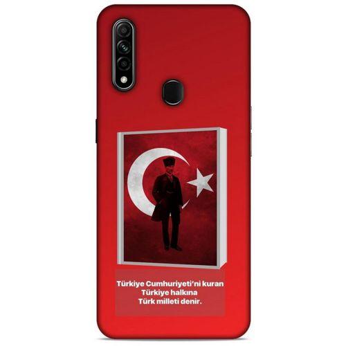 Oppo A31 Kılıf Atatürk (4) Koruma Kılıfı Kırmızı