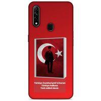 Oppo A31 Kılıf Atatürk (4) Koruma Kılıfı Kırmızı