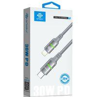 Type-C to Lightning 30W PD Hızlı Şarj Kablosu – Örgülü, LED Işıklı, Dayanıklı Tasarım Arbaks ARB-123