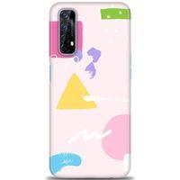 Realme 7 Kılıf HD Baskılı Kılıf - Üçgen Kare + Tam Ekran Koruyucu