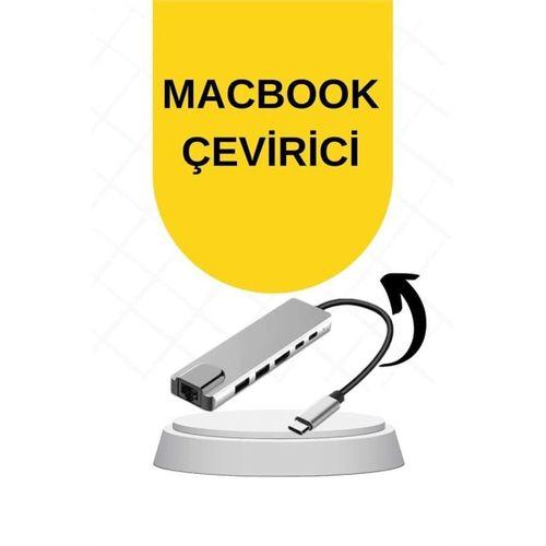 Macbook Pro/air Uyumlu Usb Type-c 8 In 1 Hub Dönüştürücü Çevirici Çoklayıcı Usb Hdmı Micro Sd 8 Girişli