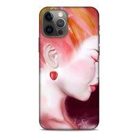 Apple iPhone 12 Pro Uyumlu Kılıf Pembe Delisi (26) Tpu Silikon Kılıf Kiraz